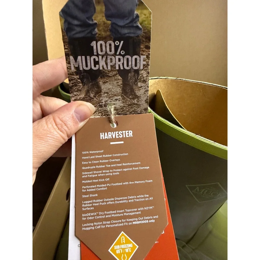 Muck Boot Company Harvester Mid Men Green Waterproof Utility‎ Work Boots  sz 14